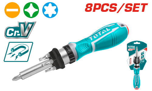 8 PCS RATCHET SCREWDRIVER SET