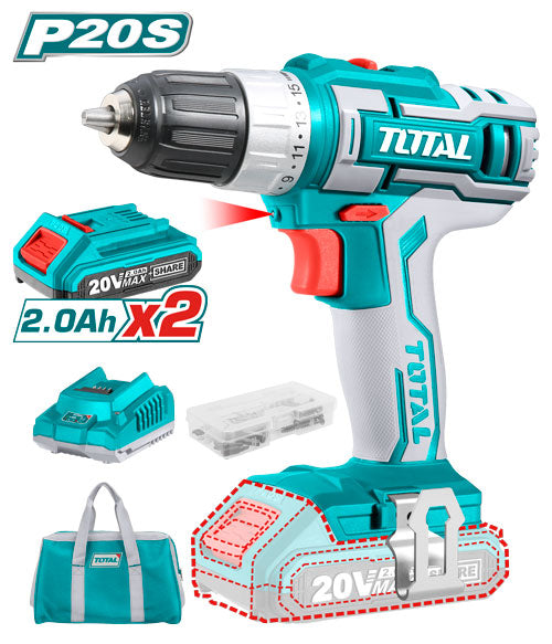 Lithium-Ion Cordless Drill+2Bat