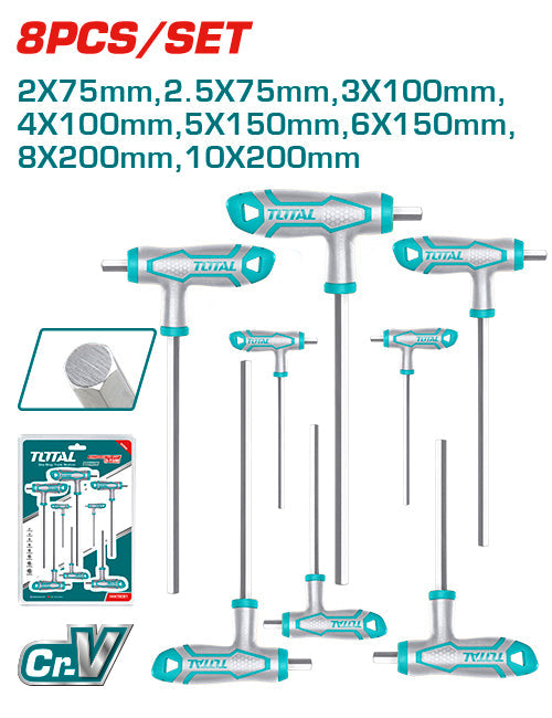 8 Pcs T-Handle Hex Wrench Set