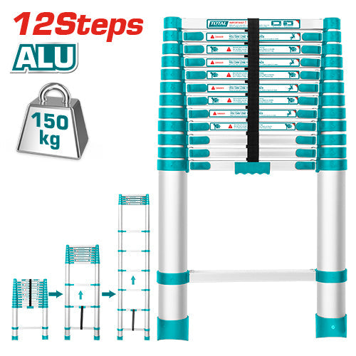 LADDER 12STEP TELESCOPIC ALU TTOOL