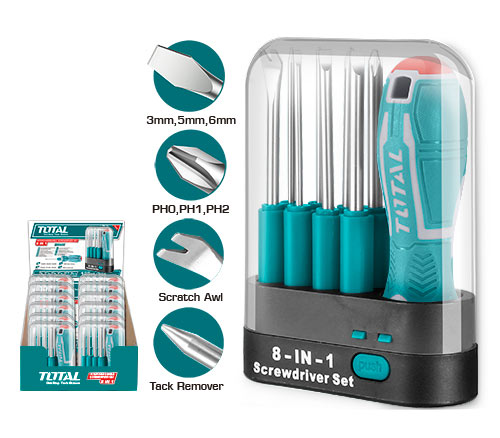 9 Pcs Inter Change Screwdriver Set